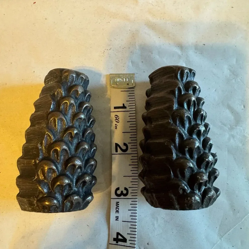 Vintage Brass Pinecone Salt And Pepper Shakers Rustic Nature Inspired Home Decor